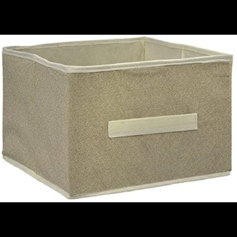 New Lot 4 Tan and Brown Collapsible Storage Bins